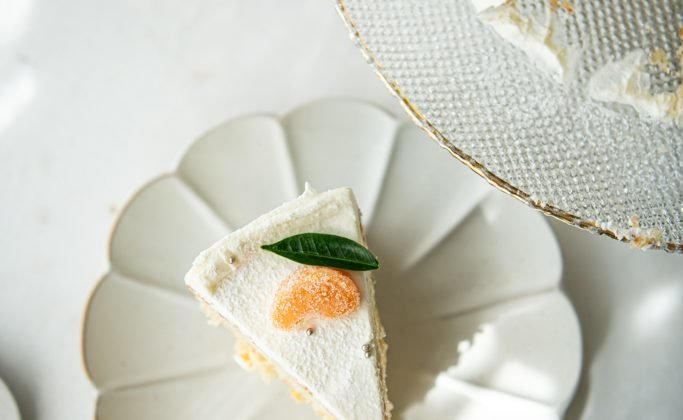 Rebanada de pastel de mandarina