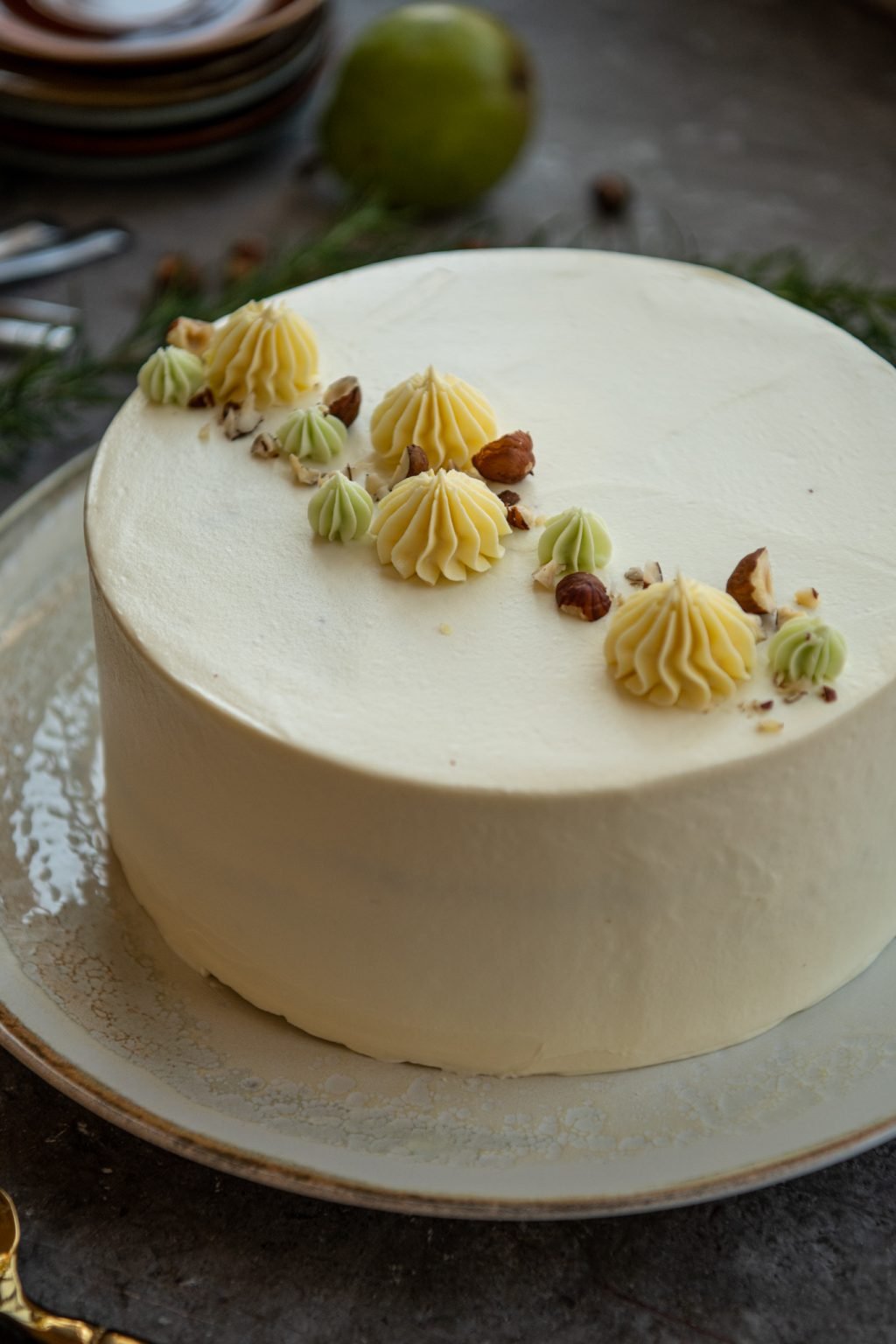 Pastel de Yuzu con Pera — Pastelería Pavlova, Puerto Vallarta